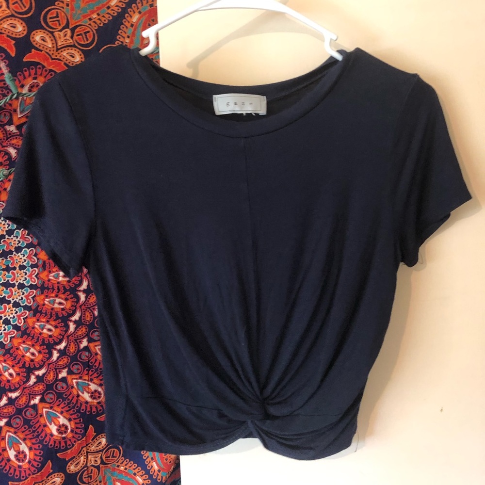 Blue womens crop top